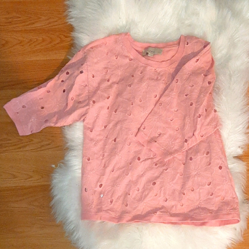 Pink Floral LOFT Blouse